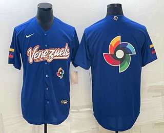 Men%27s Venezuela Baseball 2023 Royal World Big Logo With Patch Classic Stitched Jerseys->2023 world baseball classic->MLB Jersey